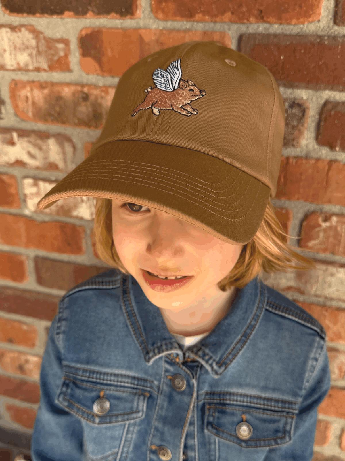 Brown Kids Feathered Acres Farm Hat