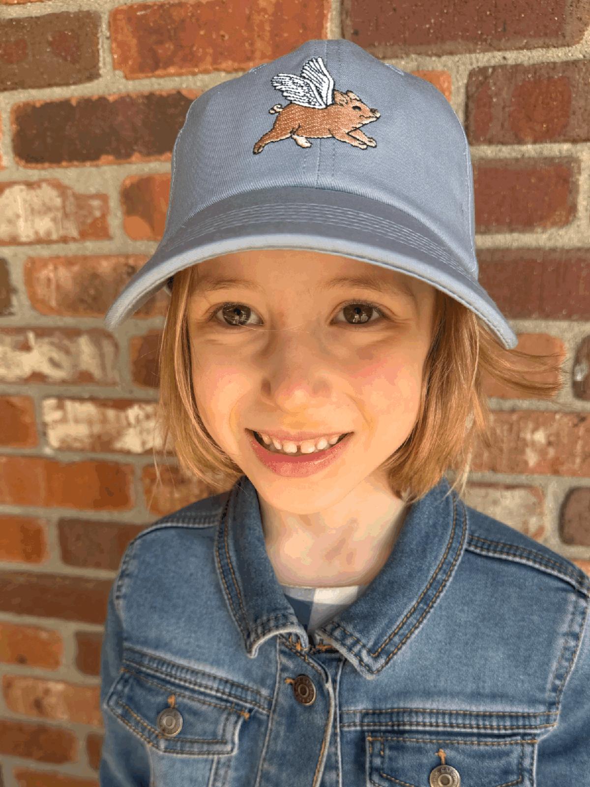 Blue Kids Feathered Acres Farm Hat